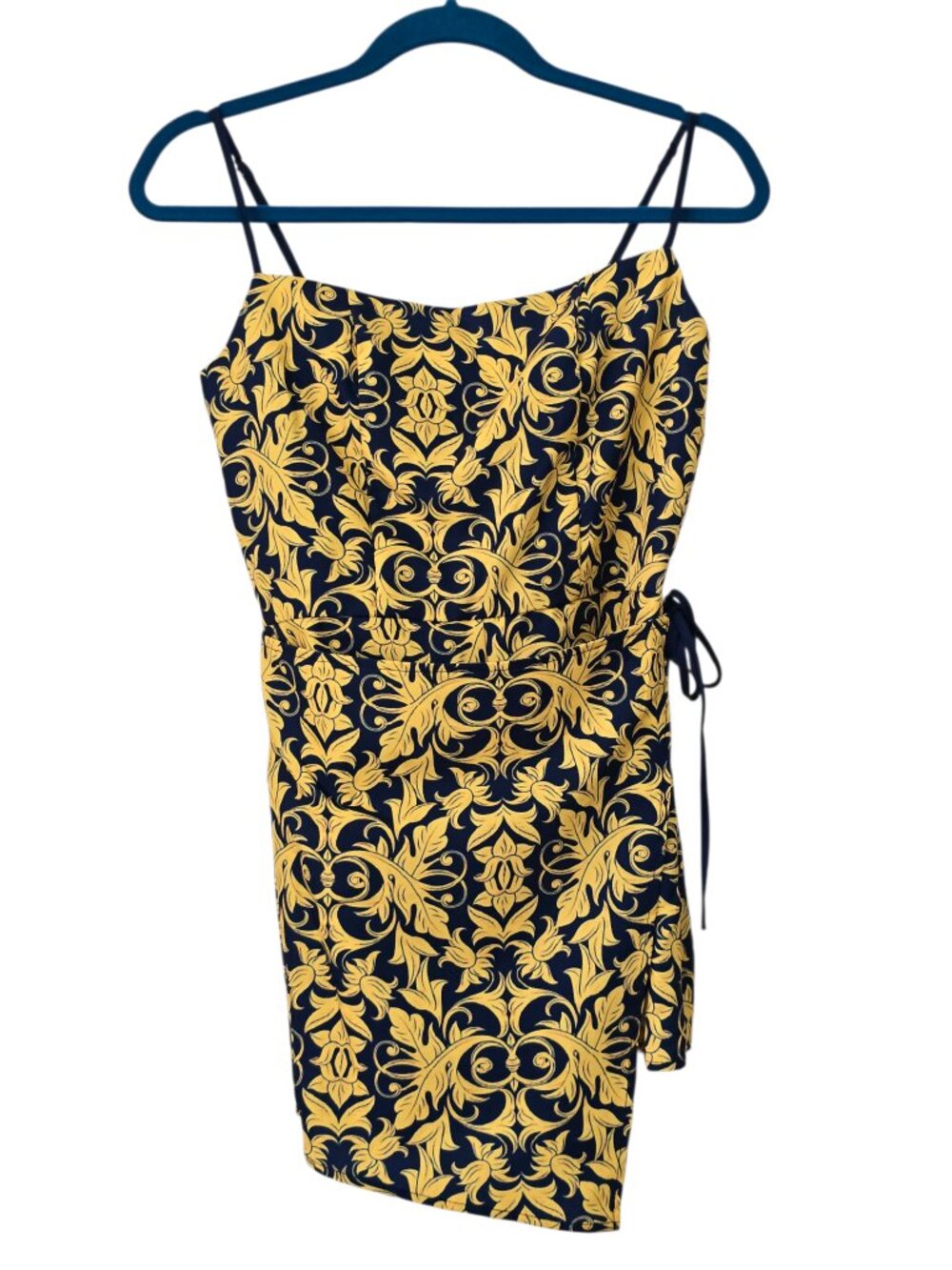 Shein X Yellow & Blue Romper Mock Skirt Overlay Size Small NEW